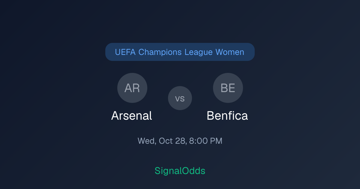 Arsenal vs Benfica Odds Oct 28