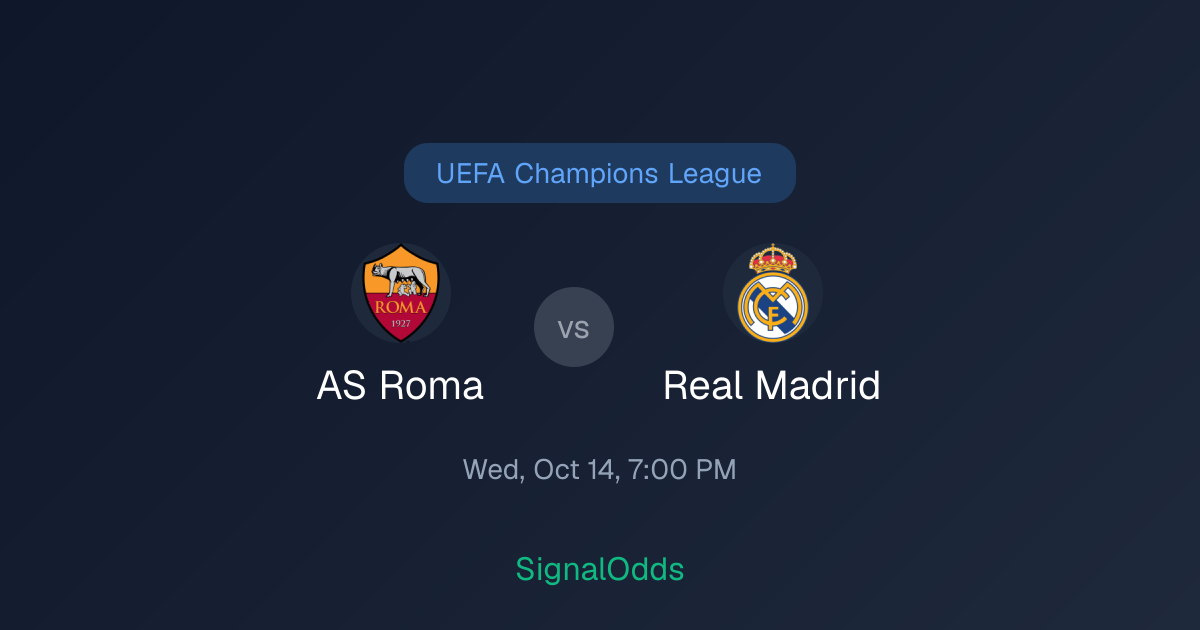AS Roma vs Real Madrid Odds Oct 14