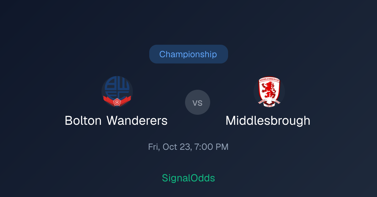 Bolton Wanderers vs Middlesbrough Odds Oct 23