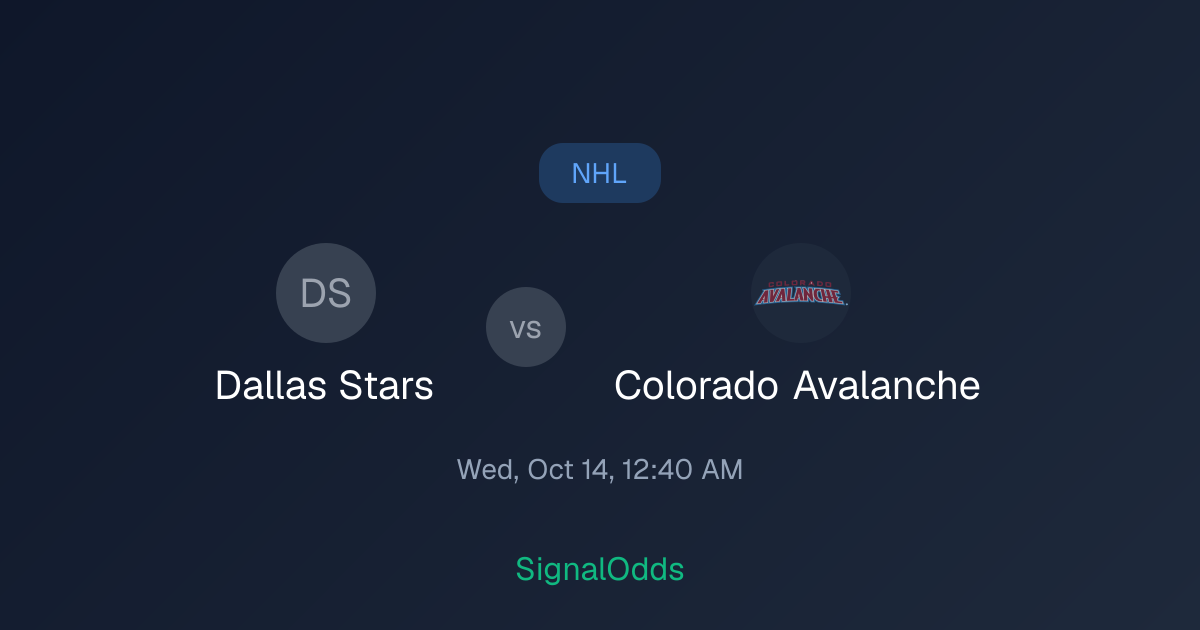 Dallas Stars vs Colorado Avalanche NHL Odds