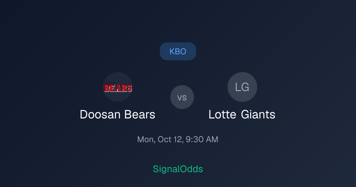 Doosan Bears vs Lotte Giants KBO Odds Oct 12