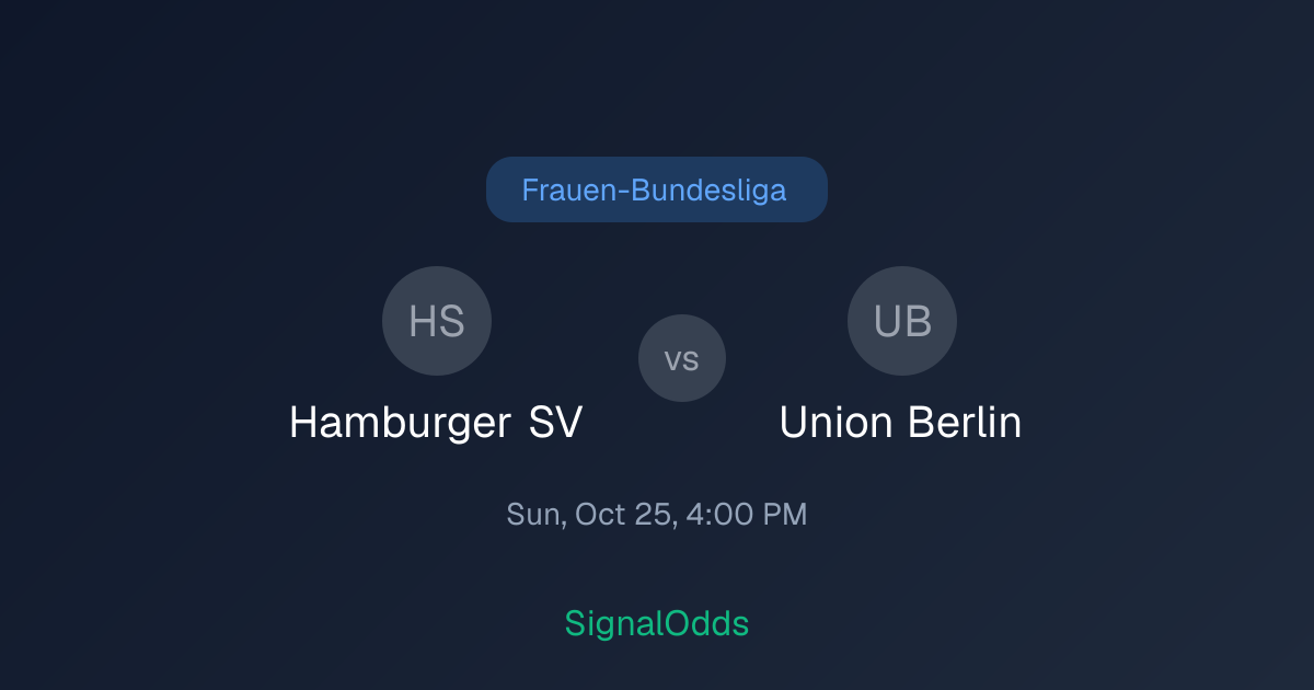 Hamburger SV vs Union Berlin Oct 25 — AI Picks