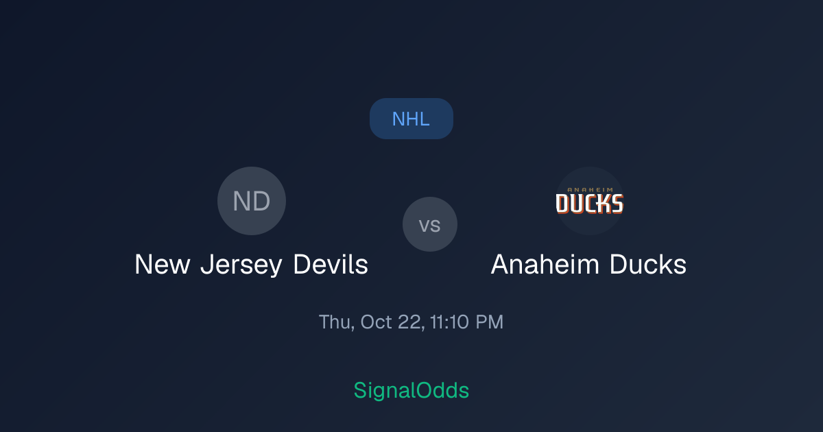 New Jersey Devils vs Anaheim Ducks Oct 22