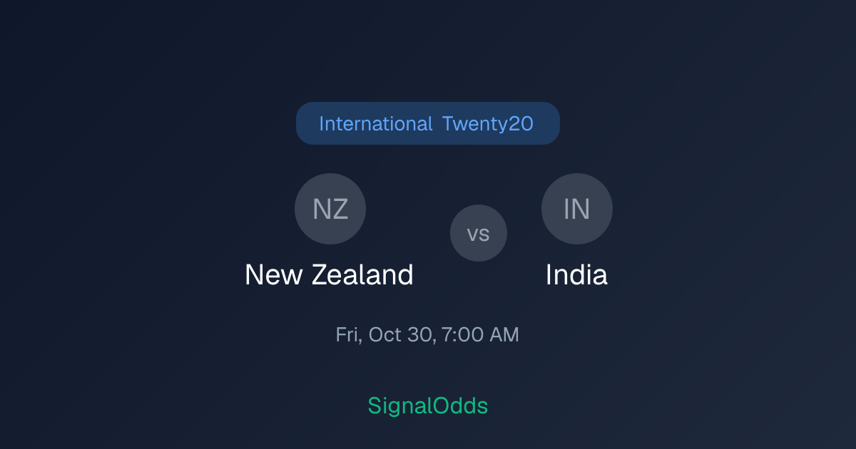 New Zealand vs India Oct 30 — AI Match Picks