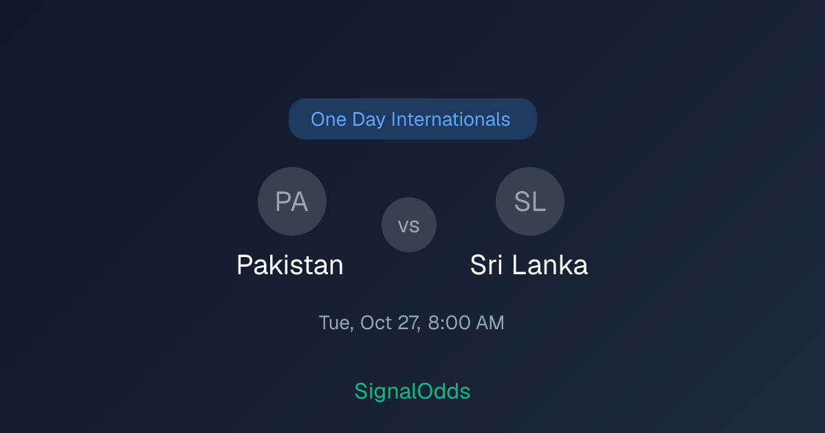 Pakistan vs Sri Lanka Oct 27 — AI Match Picks