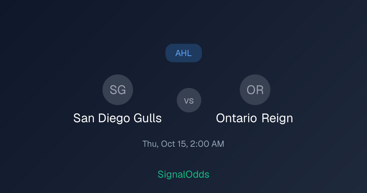 San Diego Gulls vs Ontario Reign AHL Odds