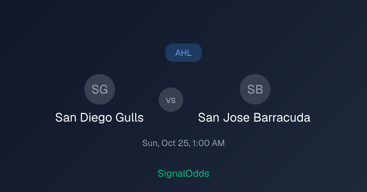 San Diego Gulls vs San Jose Barracuda Oct 25