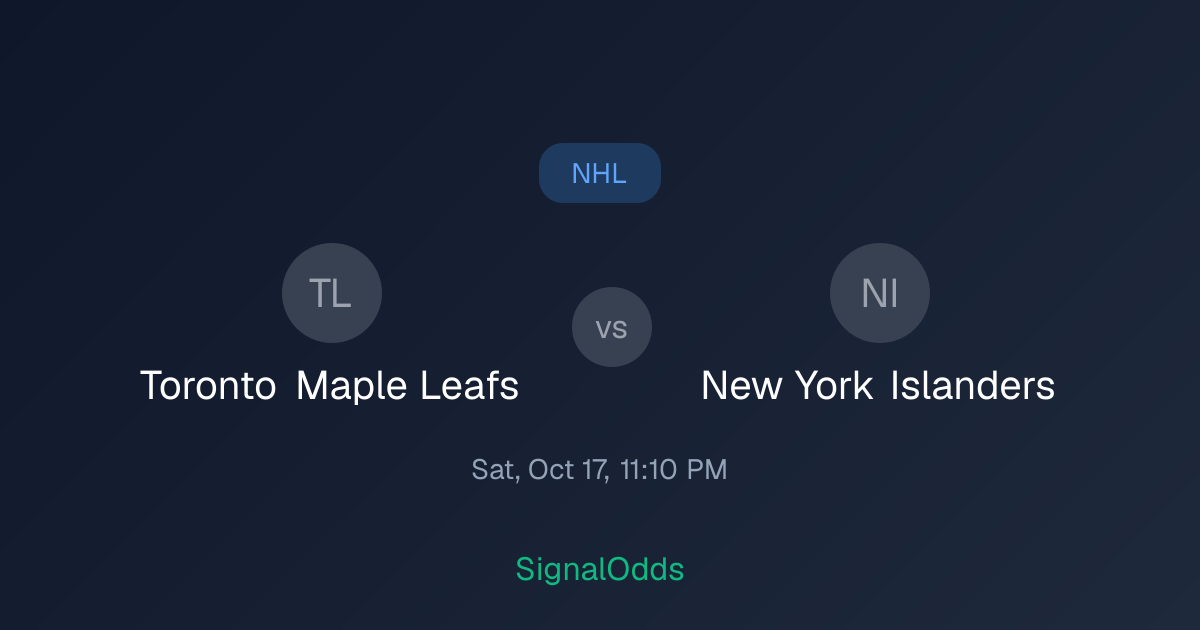 Toronto Maple Leafs vs New York Islanders Odds