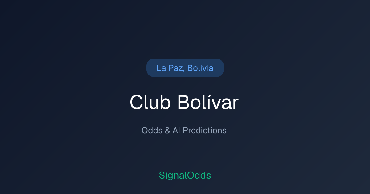 Club Bolívar Odds Today: Best Betting Lines & Live Prices